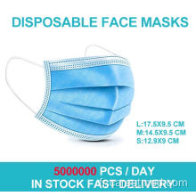 Paquet de supermarché de vente chaude 10pcs / sac masque facial non tissé